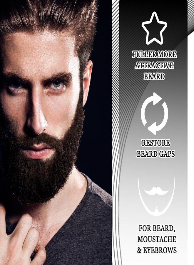 PPPanYiDi Beard Pencil Filler for Men, Waterproof High Coverage Beard Pen Kit with Beard Brush,Sweatproof Long Lasting Mustache Eyebrows Repair Pen with 4 Micro-Fork Tips（Black） - Image 3